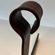 Important Pair of Modernist Wrought Iron Andirons with Ring Finials