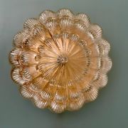 Vintage amber moulded glass wall or ceiling light globe