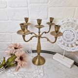 Vintage golden brass candlestick
