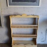 Vintage painted turned wood wall shelf
