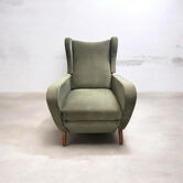Fauteuil inclinable vert, années 50