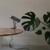 brushed metal spot clamp lamp 1970