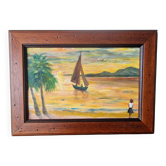 Tropical style sunset painting