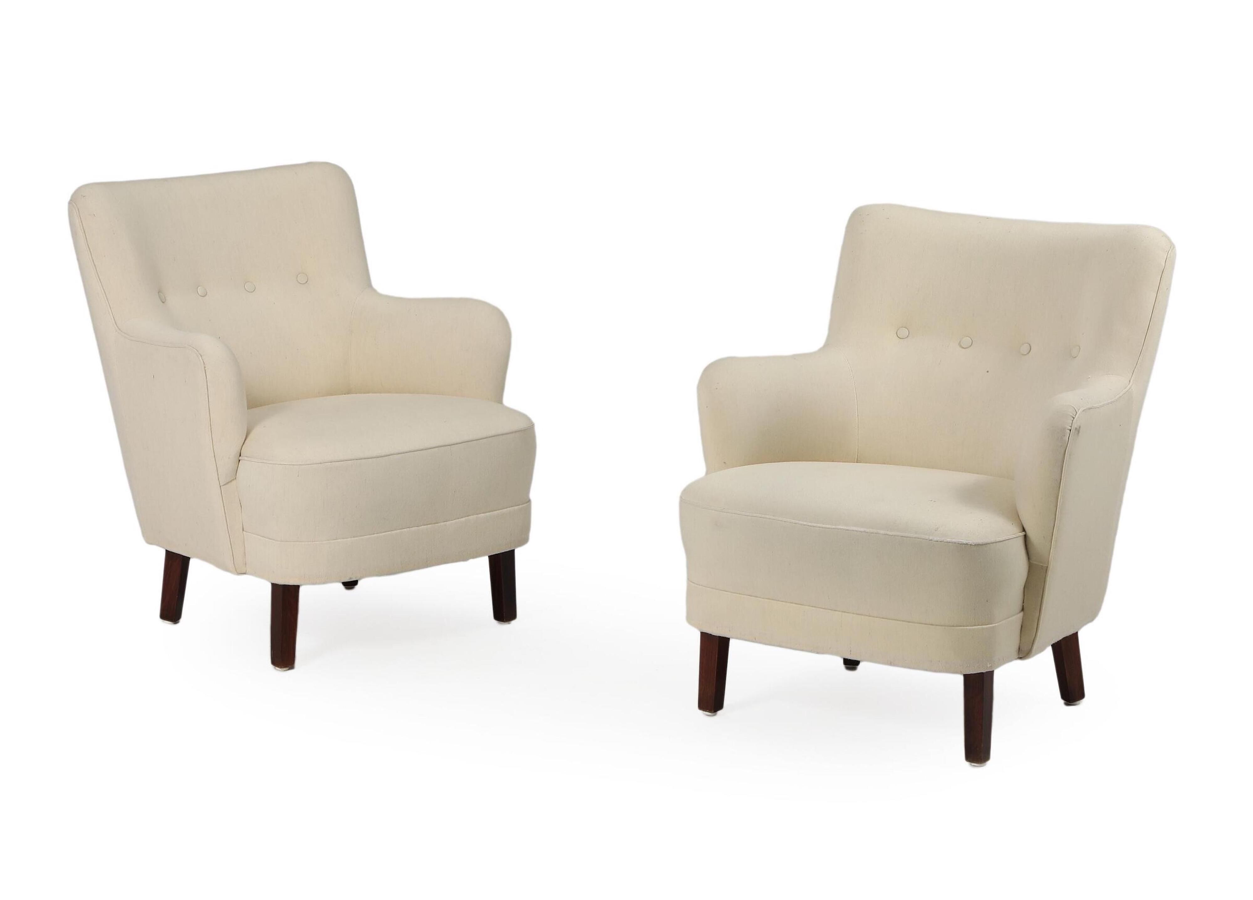 Pair of danish lounge chairs
