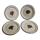 Set of 4 vintage plates in enameled stoneware with abstract decor "Thomas Germany", 26 cm