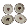 Set of 4 vintage plates in enameled stoneware with abstract decor "Thomas Germany", 26 cm