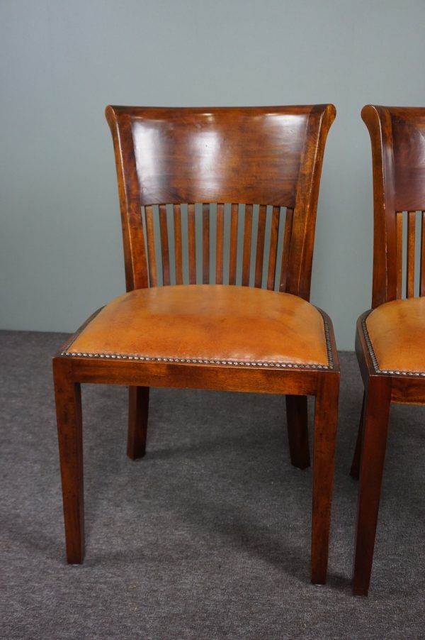 Set of 6 leather dining chairs