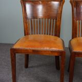 Set of 6 leather dining chairs
