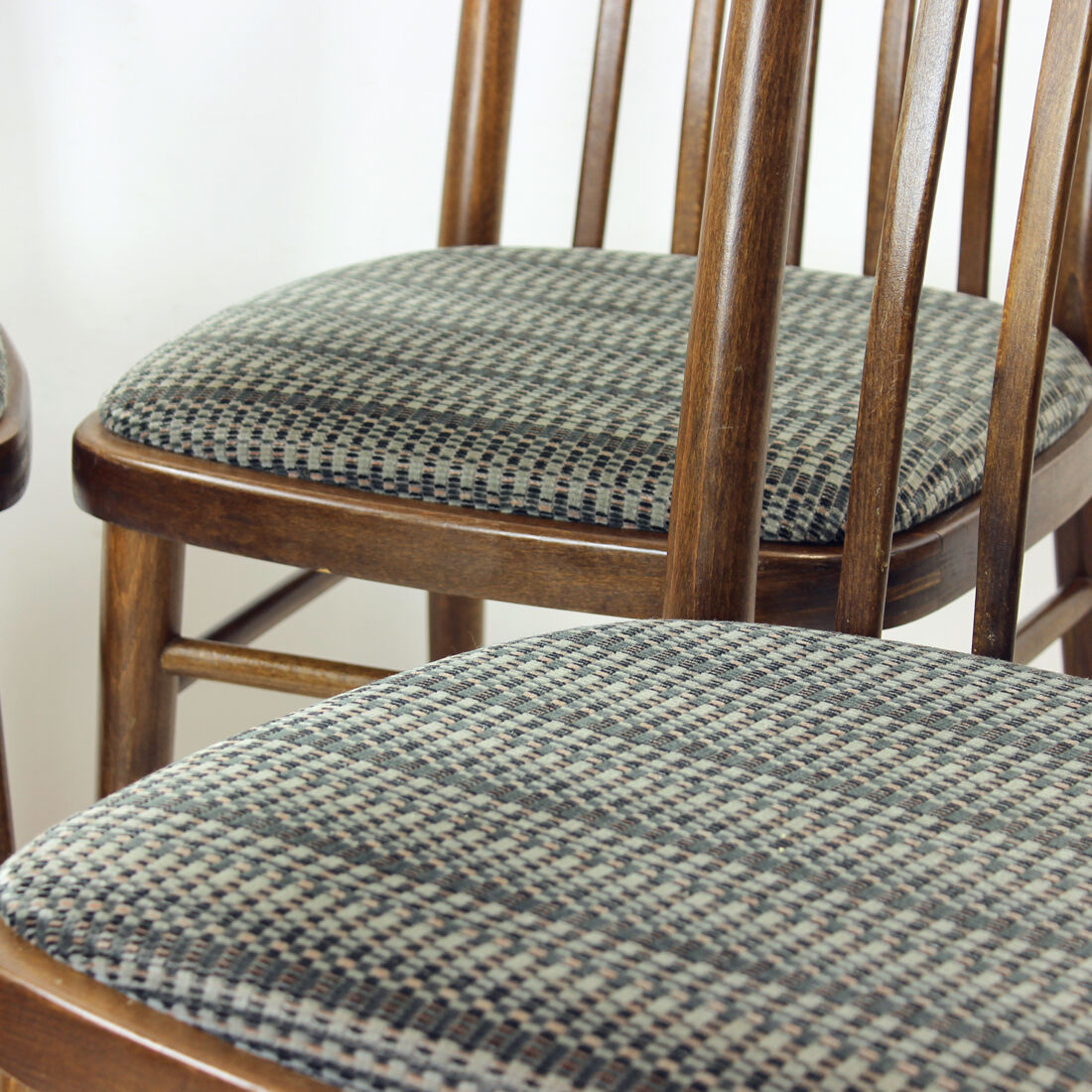 Set of 4 dining chairs in dark oak by ton, czechoslovakia 1960s