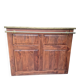 Solid teak and brass bar cabinet