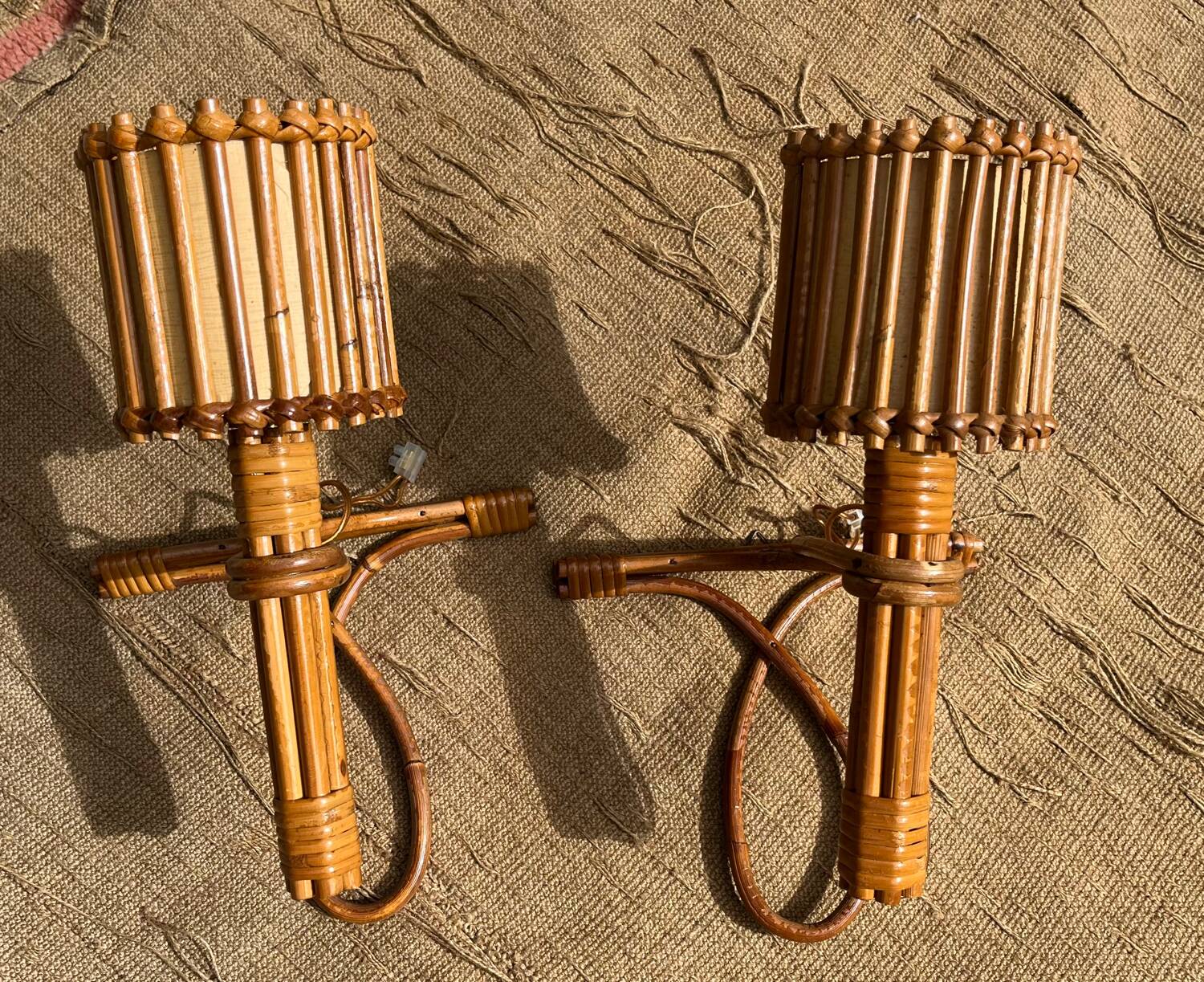Pair of vintage Louis Sognot wall lights