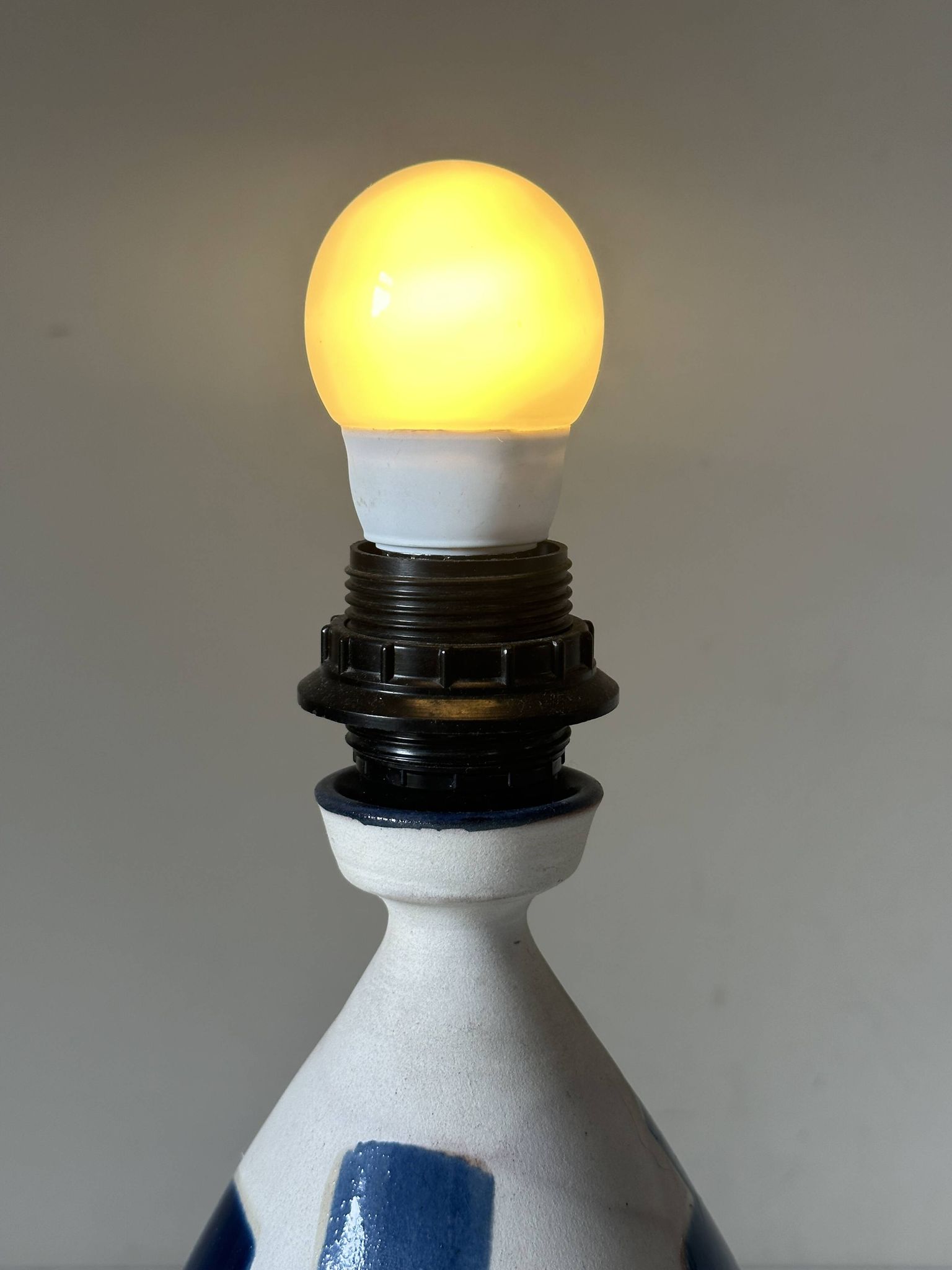 Pied de lampe terre cuite céramique vintage années 80 90