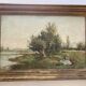 Old painting - animated scene: Elegant women on the river bank - post impressionist