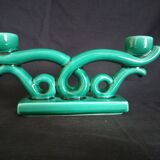 Pair of two-arm ceramic candle holders from Vallauris