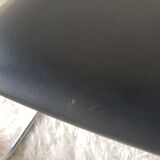 Vintage 70s black skai sled chair