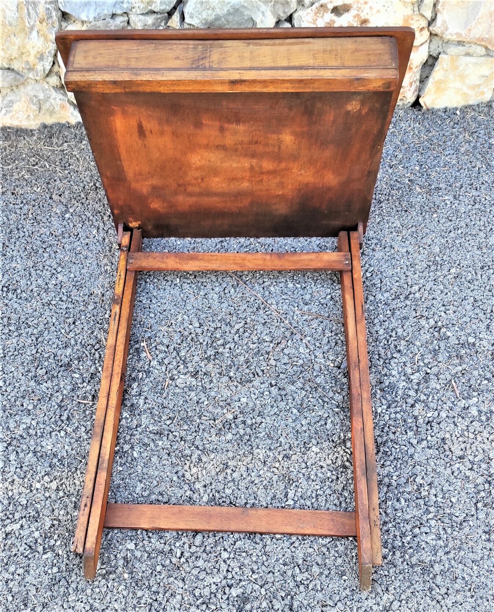 Old Desk, Foldable School Table with its porcelain inkwell