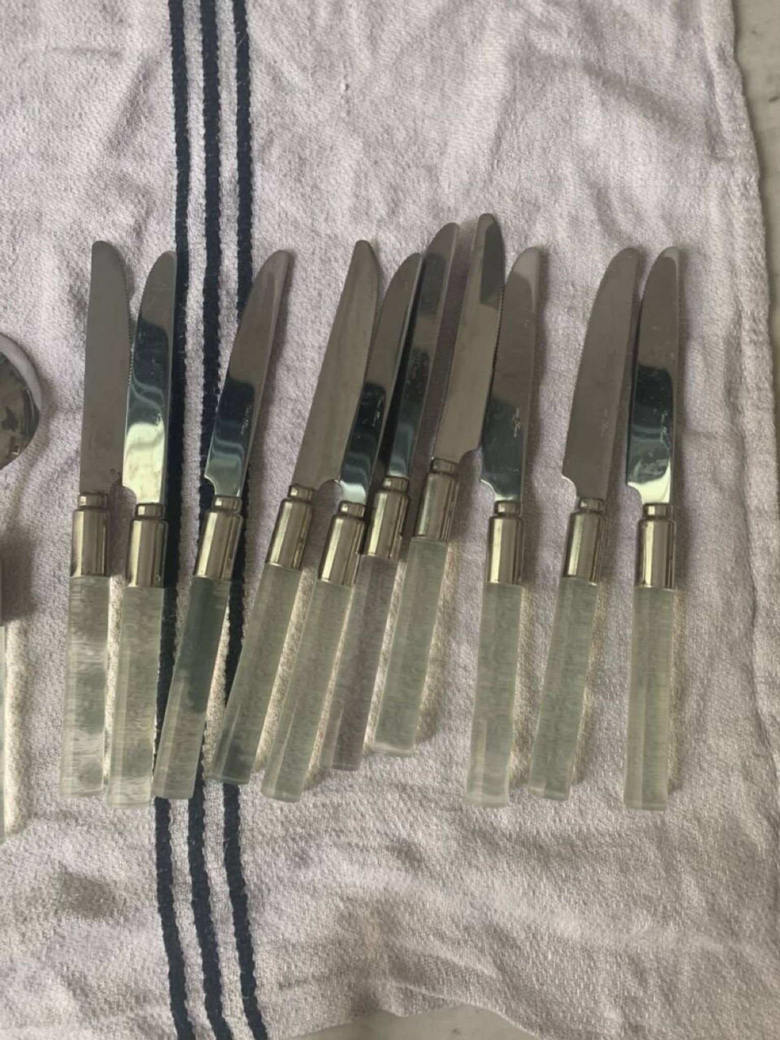 Set of plexiglass and stainless steel cutlery "Italy" from the 80s