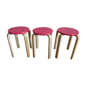 Tabourets empilables scandinaves (2 lots de 3)