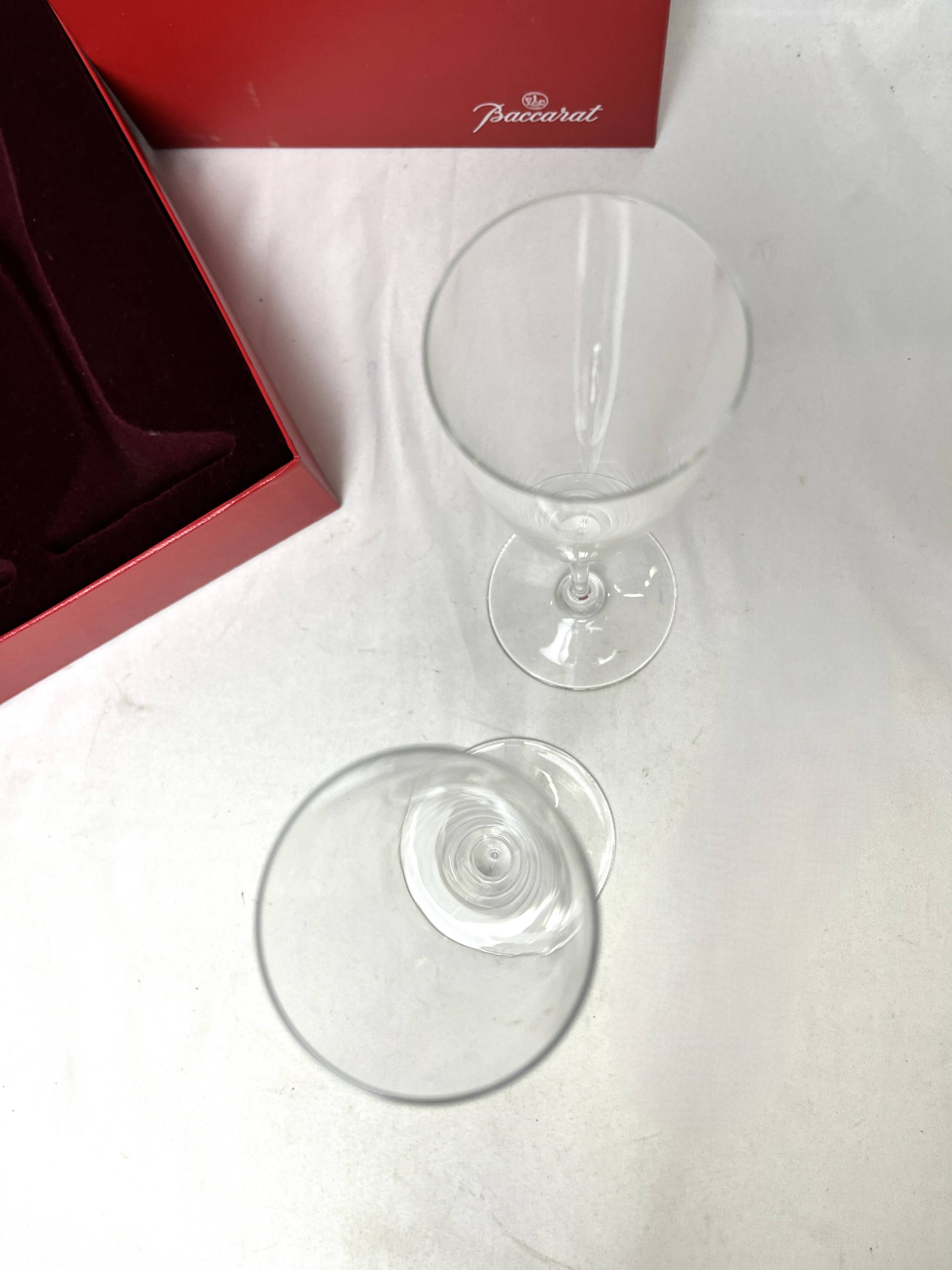 Baccarat, two Dom Pérignon crystal champagne flutes