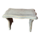 Small footrest bench in solid wood with a slate grey patina.