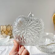 Vintage glass apple dessert set – 1 salad bowl + 5 bowls