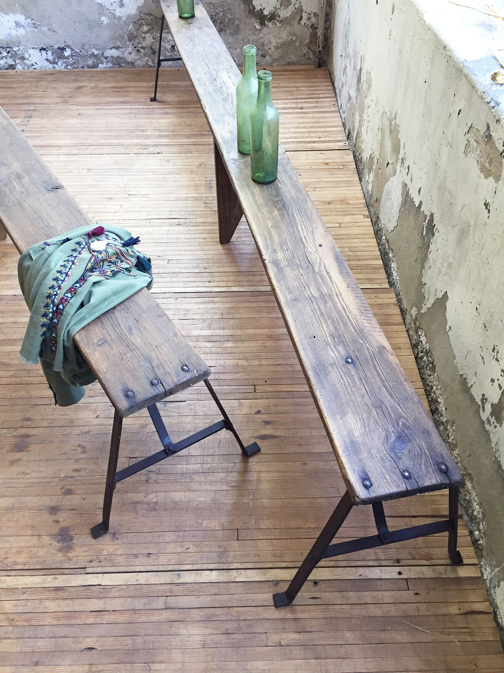 XXL 3m industrial pine bench