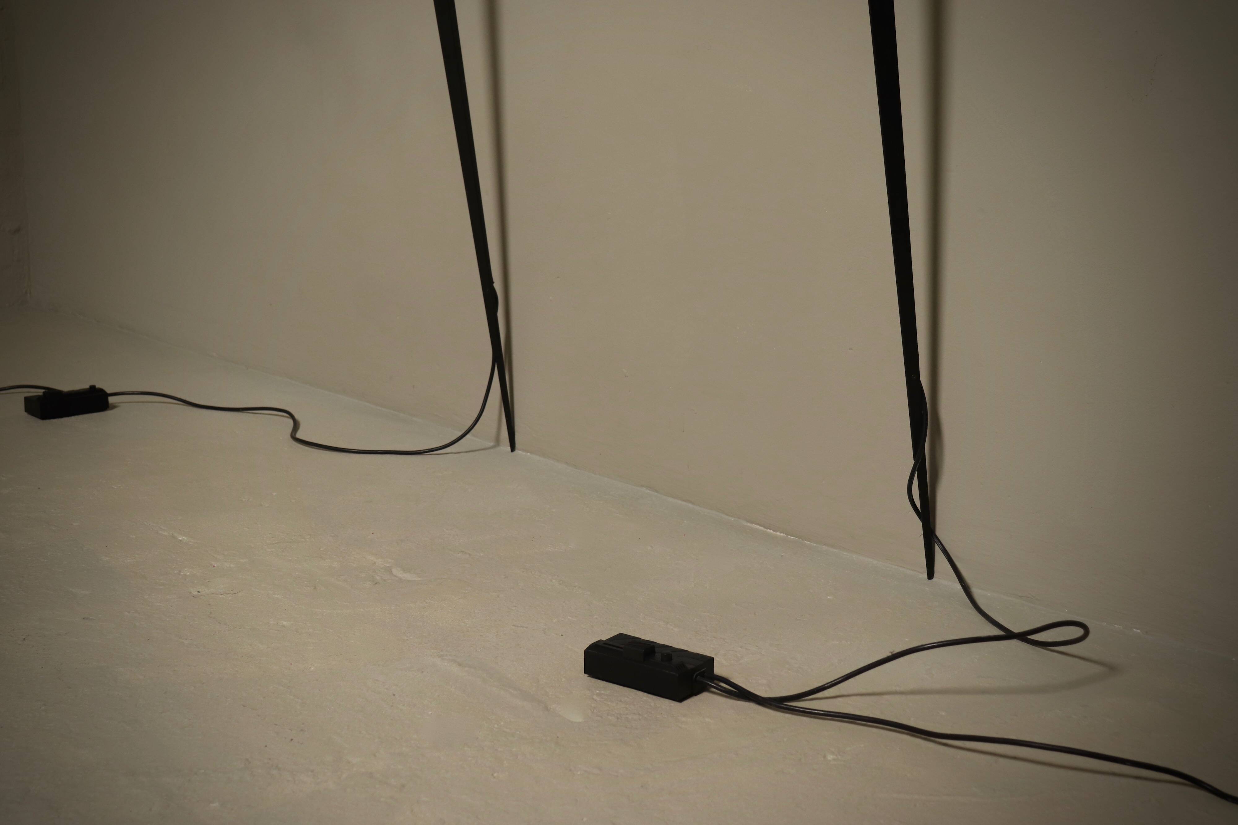 Pair of Gilles Derian torchère wall lights for Lumen Center, Italy 1984