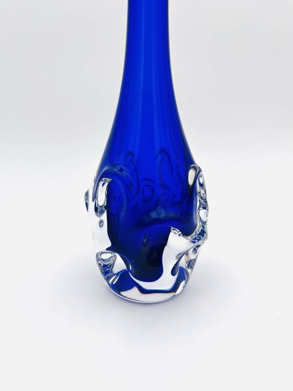 Vase Bo Borgström Åseda Glasbruk Jack in the Pulpit Bleu 31cm 1960
