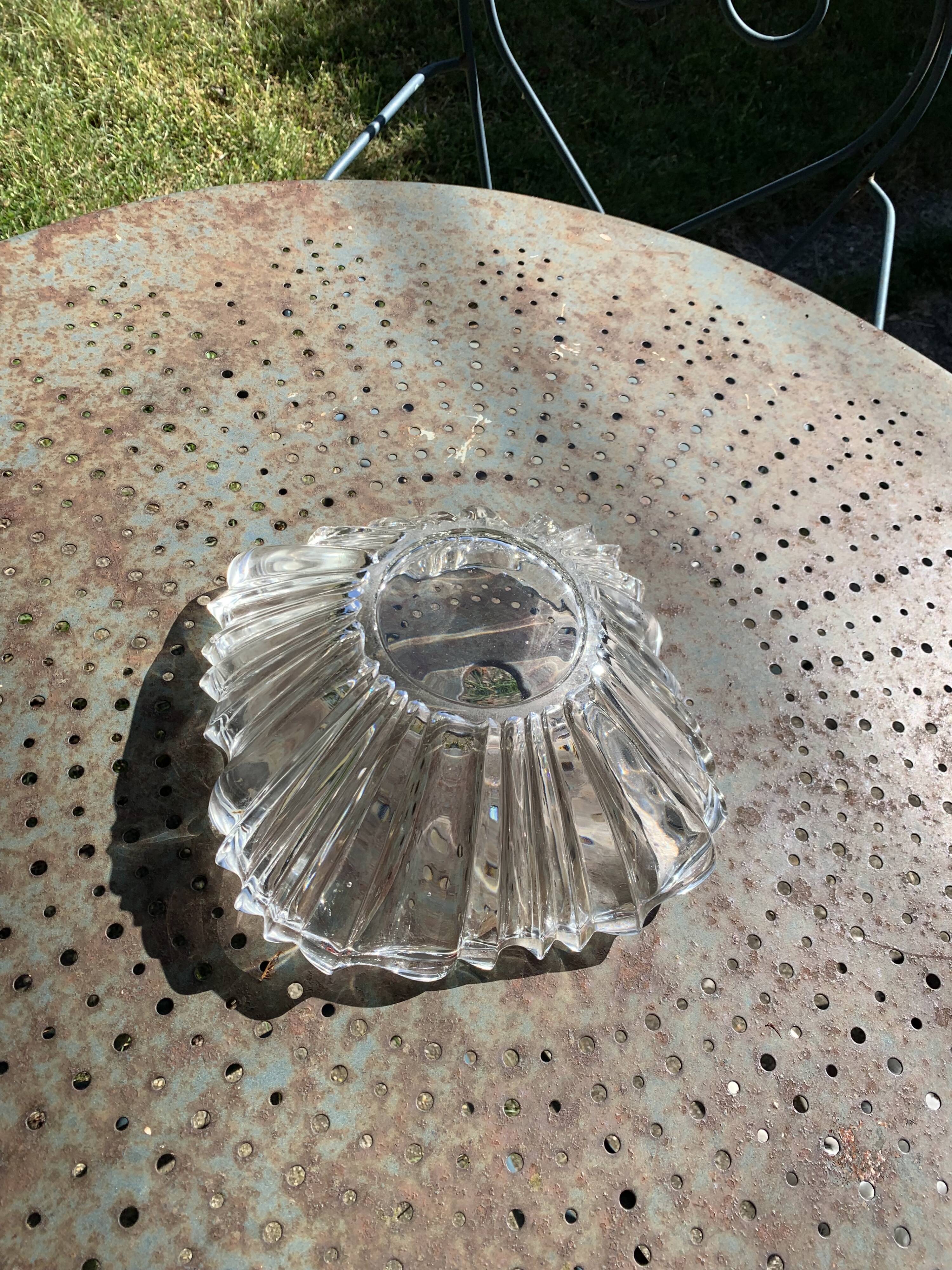 Large crystal bowl, vintage and collector's design salad bowl