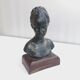 Woman bust in plaster antique bronze effect circa 1960