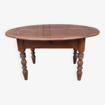 Old louis philippe oval coffee table 1 drawer