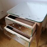 Art Deco style mirrored bedside table