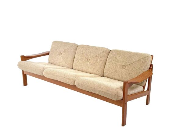 Rare canapé trois places vintage de designer danois par Niels Bach, années 1960