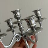 5-branch silver-plated metal candlestick