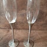 Set of 2 crystal champagne flutes