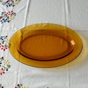 Plat de service ambre Duralex Made in France