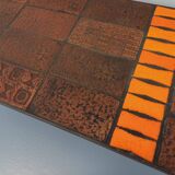 Vintage rectangular coffee table by Jean Jaffeux in steel and ceramic from the 60s