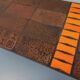 Vintage rectangular coffee table by Jean Jaffeux in steel and ceramic from the 60s