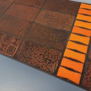Vintage rectangular coffee table by Jean Jaffeux in steel and ceramic from the 60s