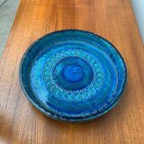 Large blue pottery bowl Rimini by Aldo Londi for Bitossi, Italy, 1960s.
