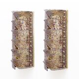 Pair of Mid-century Modern Style Italian Murano Glass and Brass Sconces