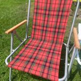 Checkered camping chair