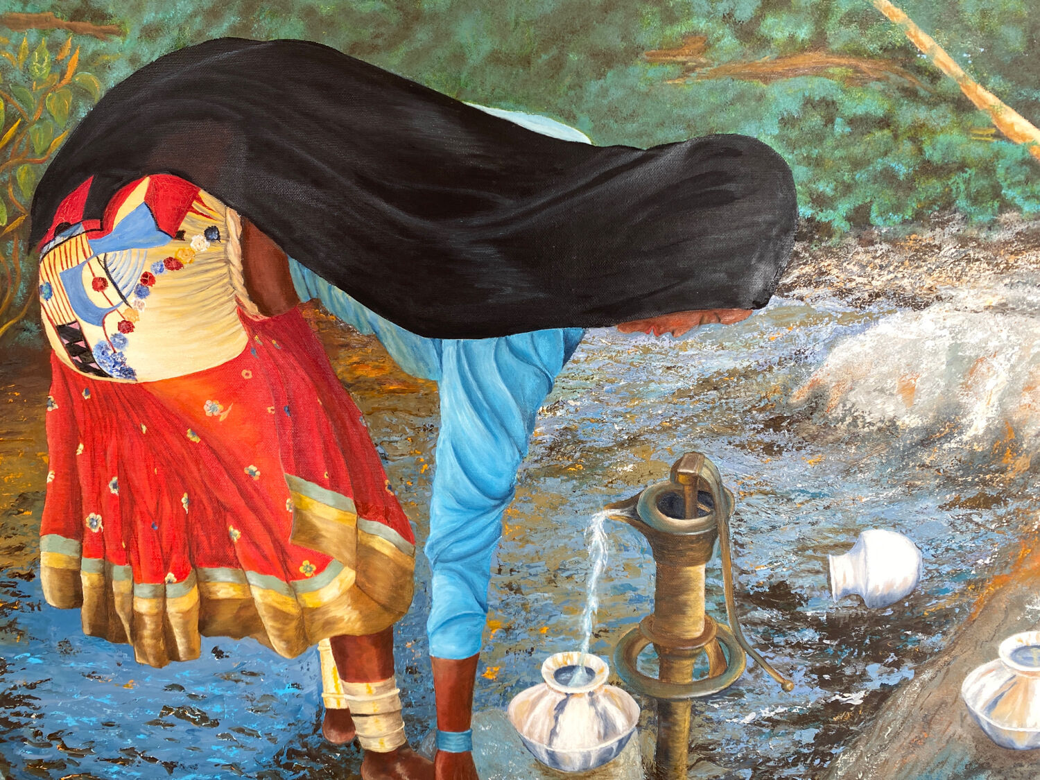 Ethnic painting signed Herrerias from 2005