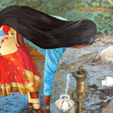 Ethnic painting signed Herrerias from 2005