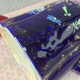 Cobalt blue pitcher Napoleon III enamelled decoration