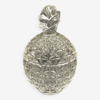 Empty pocket, sugar bezel in the shape of a Pineapple fruit in cut glass 15 cm