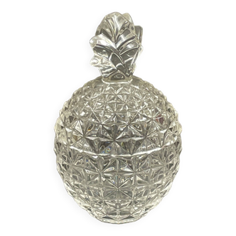 Empty pocket, sugar bezel in the shape of a Pineapple fruit in cut glass 15 cm