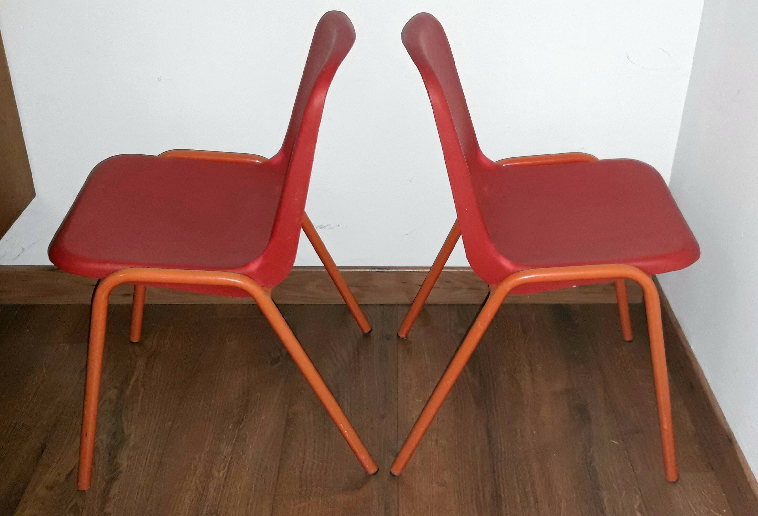 Pair of vintage red chairs