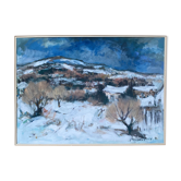 Painting "Snow Landscape" Original Gouache by Pierre Pregaldiny