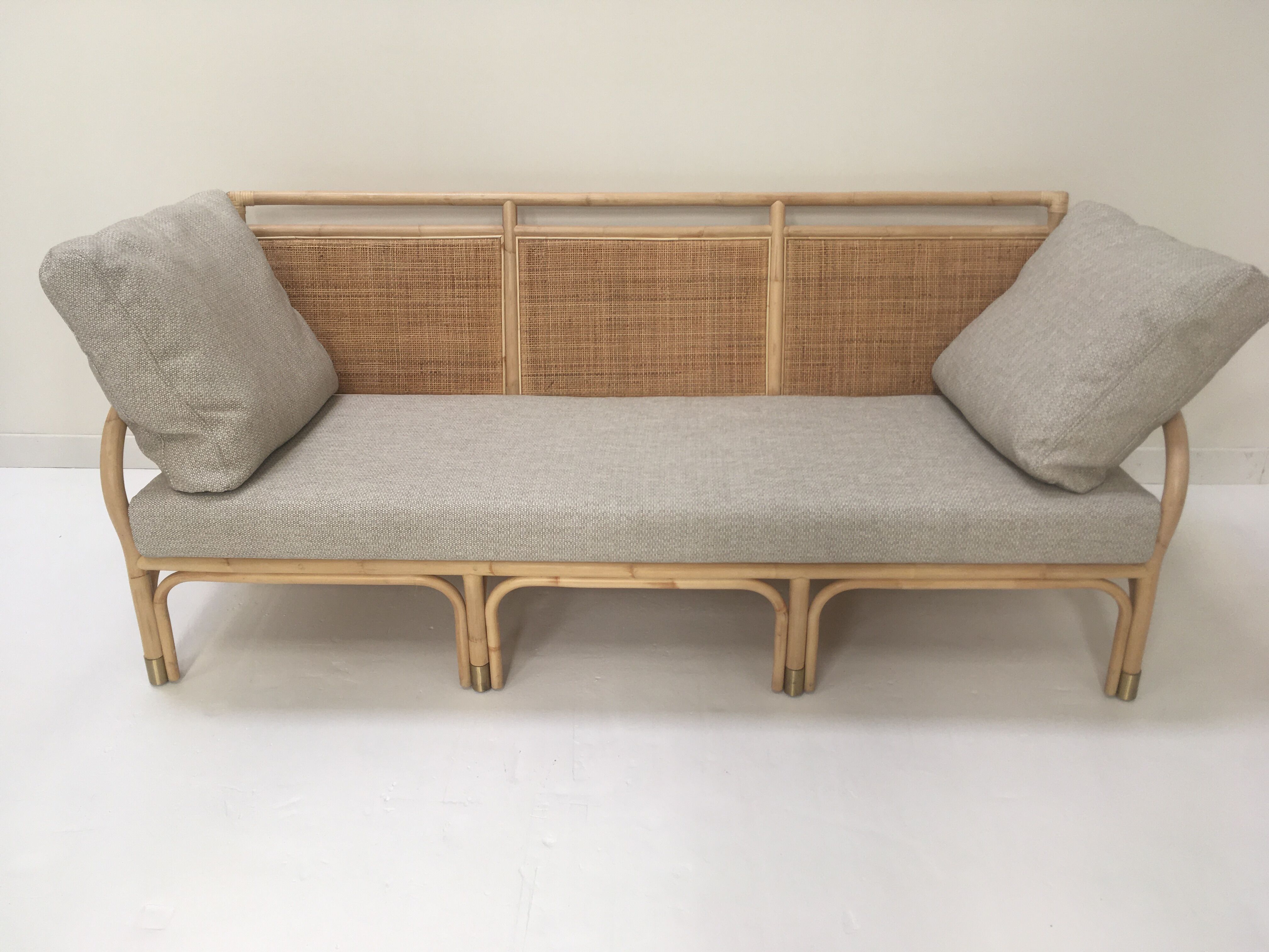 3-seater rattan and canning sofa